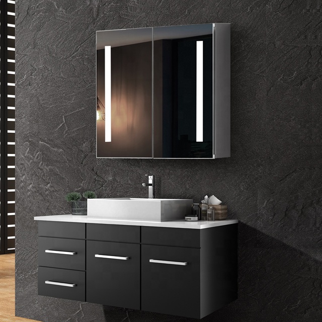 Bathroom Illuminated Aluminum Mirror Cabinet