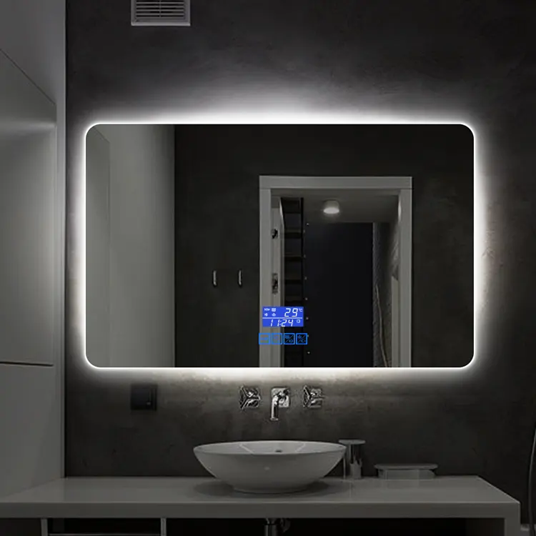 Rectangle LED bathroom Decorative Mirror With Solid Frame