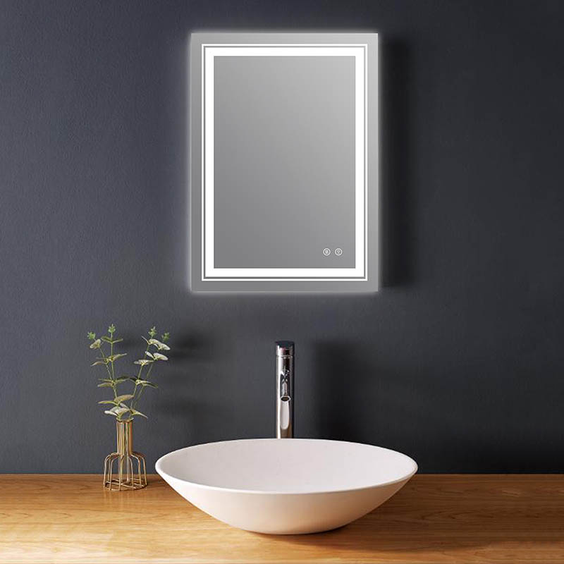 Rectangle LED Bathroom Mirror With Two Touch Switch