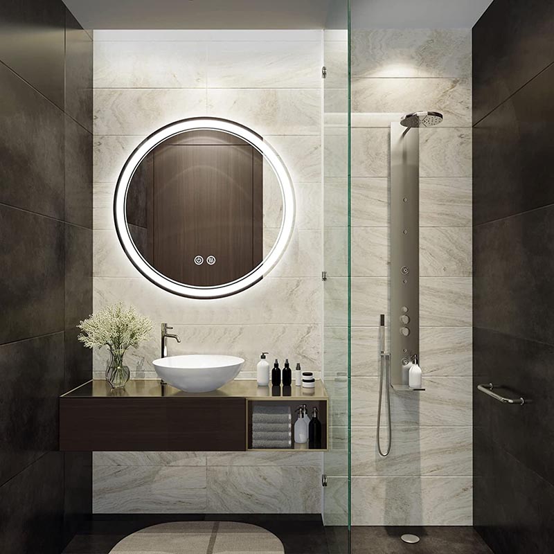 Round LED Bathroom Mirror For Hotel Decoration