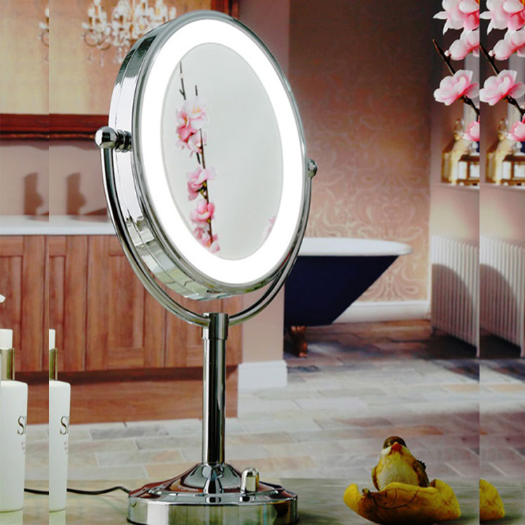 Round LED Makeup Mirror With Metal Frame